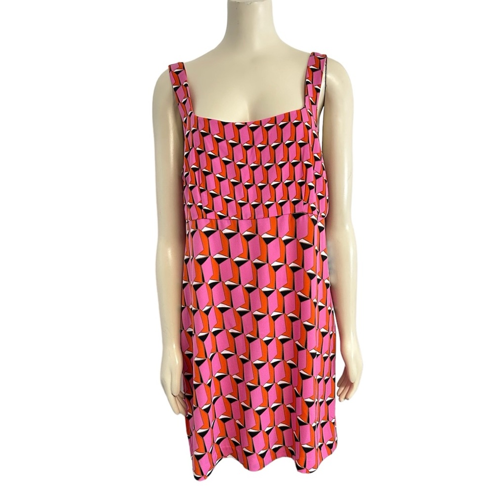 Diane Von Furstenberg Target‎ Pink Orange Geometric Shift Dress Womens 14 NEW